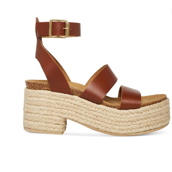 Steve Madden Kelton Brown Leather Platform Sandals Sz 10 - Picture 2 of 10